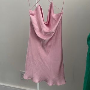 Zara silk baby pink dress